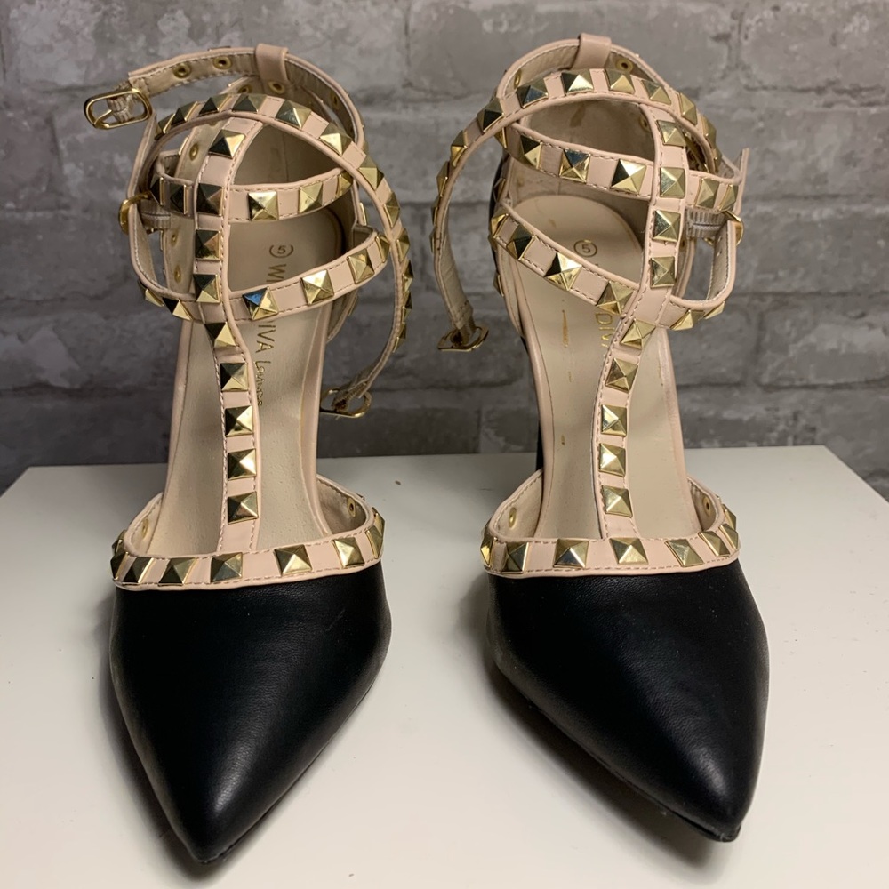Black Studded Heels size 5